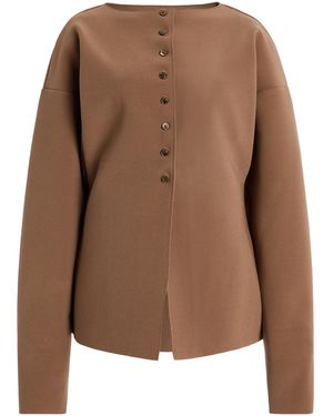 Birrot Exclusive Lay3 Crepe Cardigan - Brown