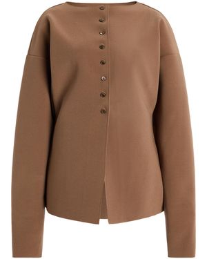 Birrot Exclusive Lay3 Crepe Cardigan - Brown