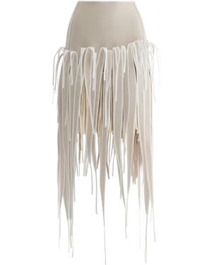 Maticevski Blitz Fringed Midi Skirt - White