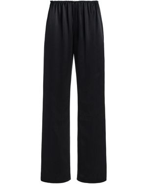 Brandon Maxwell Cress Cropped Silk Trousers - Black