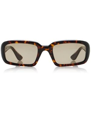 Port Tanger Mektoub Rectangle-Frame Acetate Sunglasses - Brown