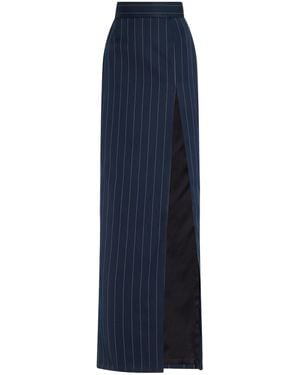 LAQUAN SMITH Slit-Detailed Crepe Maxi Skirt - Blue