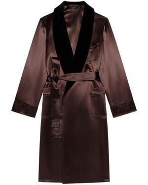 Tom Ford Oversized Silk-Satin Coat - Brown