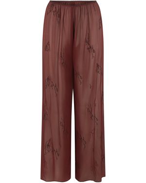 Harris Tapper Irving Embroidered Silk Trousers - Purple