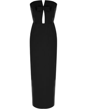The New Arrivals Ilkyaz Ozel Holly In Sing Sing Bow-detailed Cutout Maxi Dress - Black