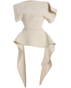 Maticevski Resolute Draped Bonded-Crepe Top - Natural
