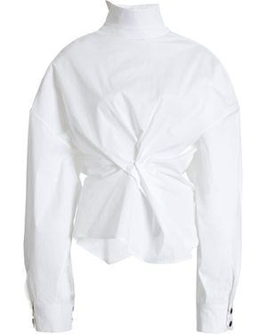 A.W.A.K.E. MODE Asymmetric Stretch-Cotton Shirt - White