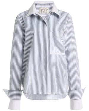 Twp Double Layer Boyfriend Cotton Shirt - White