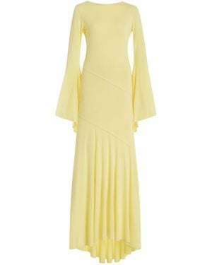 Siedres Exclusive Alin Open-back Jersey Maxi Dress - Yellow
