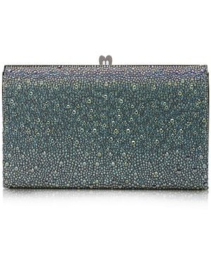 Christian Louboutin Fetish Crystal-embellished Clutch - Green