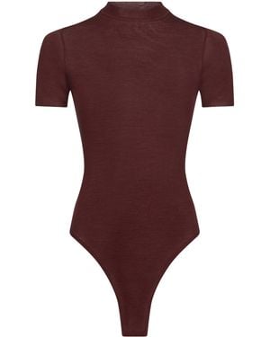 Alaïa Wool-Blend Knit Bodysuit - Red