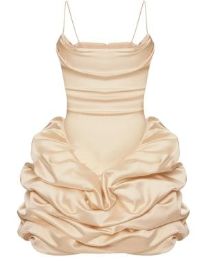 BALYKINA Rarity Satin Mini Dress - Natural