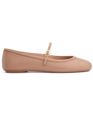 Gianvito Rossi Carla Leather Ballet Flats - Pink