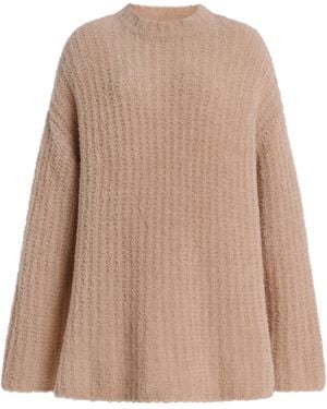 LAPOINTE Oversized Wool-Blend Boucle Jumper - Natural