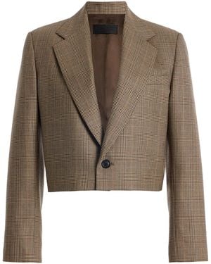 Nili Lotan Swan Checked Wool Jacket - Brown