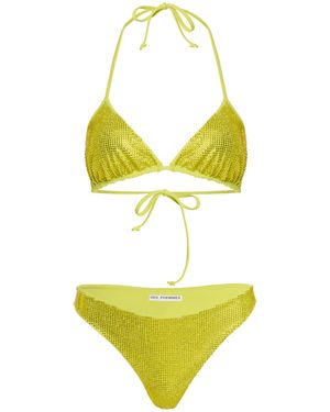 DES_PHEMMES Exclusive Riviera Embroidered Bikini - Yellow