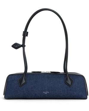 Alaïa Le Teckel Medium Denim Shoulder Bag - Blue