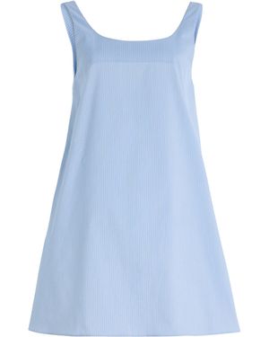 K.ngsley Apollo Draped-back Striped Cotton Poplin Mini Dress - Blue