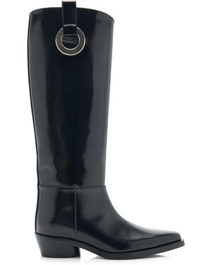 Proenza Schouler Bronco Grommet Leather Boots - Black
