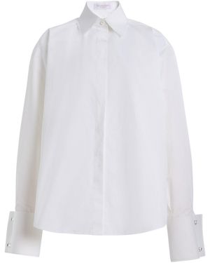 Michael Kors Frayed Cotton Button-Down Shirt - White