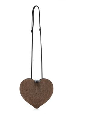 Alaïa Le Coeur Braided Crossbody Bag - Brown
