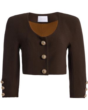 Harithand Exclusive Cropped Double Crepe Jacket - Black