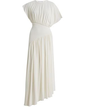 Rabanne Gathered Jersey Maxi Dress - White