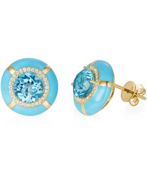 Nevernot Show N Tell 18K Ready 2 Celebrate Earrings - Blue