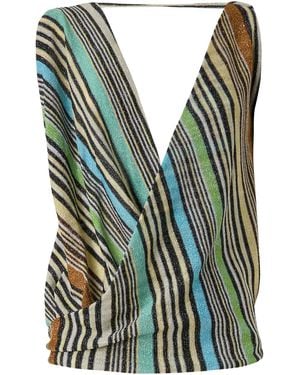 Missoni Draped Knit Wrap Top - Green