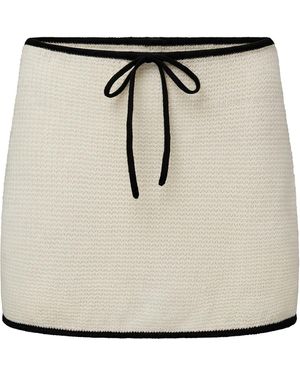 Onia Knitted Linen Mini Drawstring Skirt - Natural