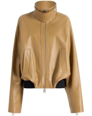 KHAITE Hamett Plonge Leather Jacket - Natural