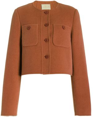 Ulla Johnson Eve Cropped Wool-blend Jacket - Brown