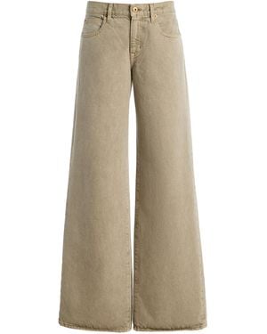 SLVRLAKE Denim Mica Rigid Low-Rise Wide-Leg Jeans - Natural