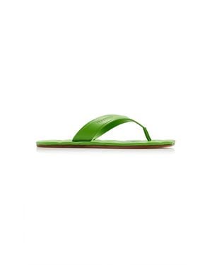 JW Anderson Leaf Leather Slides - Green
