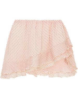 LoveShackFancy Renza Ruffled Chiffon Mini Skirt - Pink