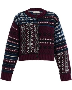 Sea Linea Fair Isle Wool Cardigan - Black