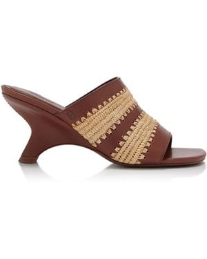 Jonathan Simkhai Shadow Raffia Sandals - Brown