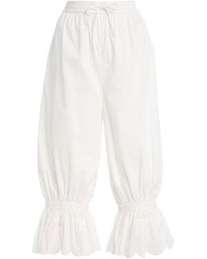 STAUD Renzo Cropped Cotton Trousers - White