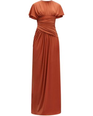 Amsale Asymmetric Jersey Gown - Red