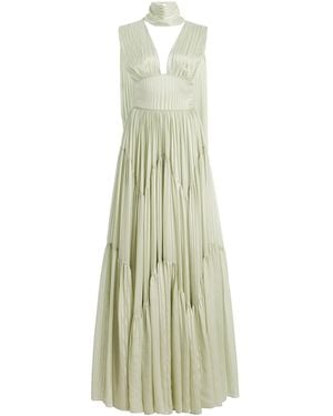 Harithand Ferrara Ruffled Silk Maxi Dress - White
