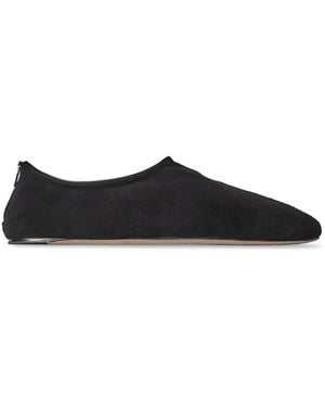 The Row Stellene Suede Slippers - Black
