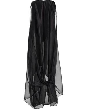 Atelier Prabal Gurung Hand-Draped Layered-Pleat Dress With Knotted Back - Black
