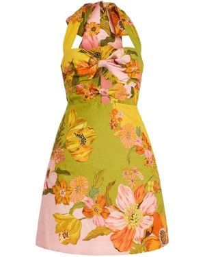 ALÉMAIS Silas Linen Mini Halter Dress - Yellow