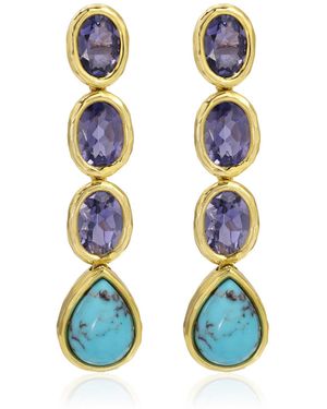 Octavia Elizabeth Iolite; Drop Earrings - White