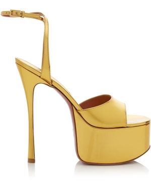 AMINA MUADDI Aya Platform Leather Sandals - Metallic