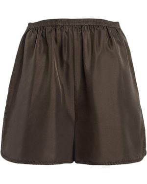 Rohe Taped Silk Shorts - Brown