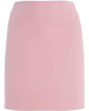 Oscar de la Renta Double-Face Virgin-Wool Mini Skirt - Pink