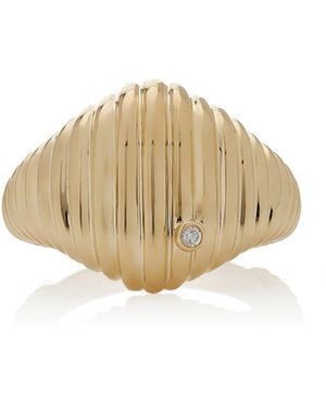 Yvonne Léon Berlingot 9K Diamond Signet Ring - Metallic