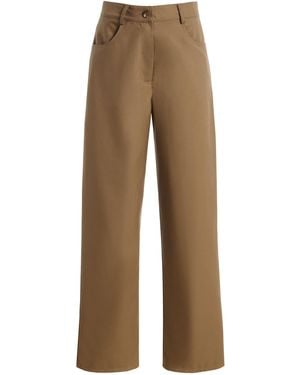Sloan Exclusive Wool Straight-Leg Jeans - Natural