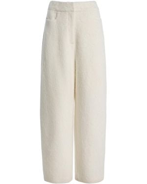 Bevza Textured Wool-blend Trousers - White